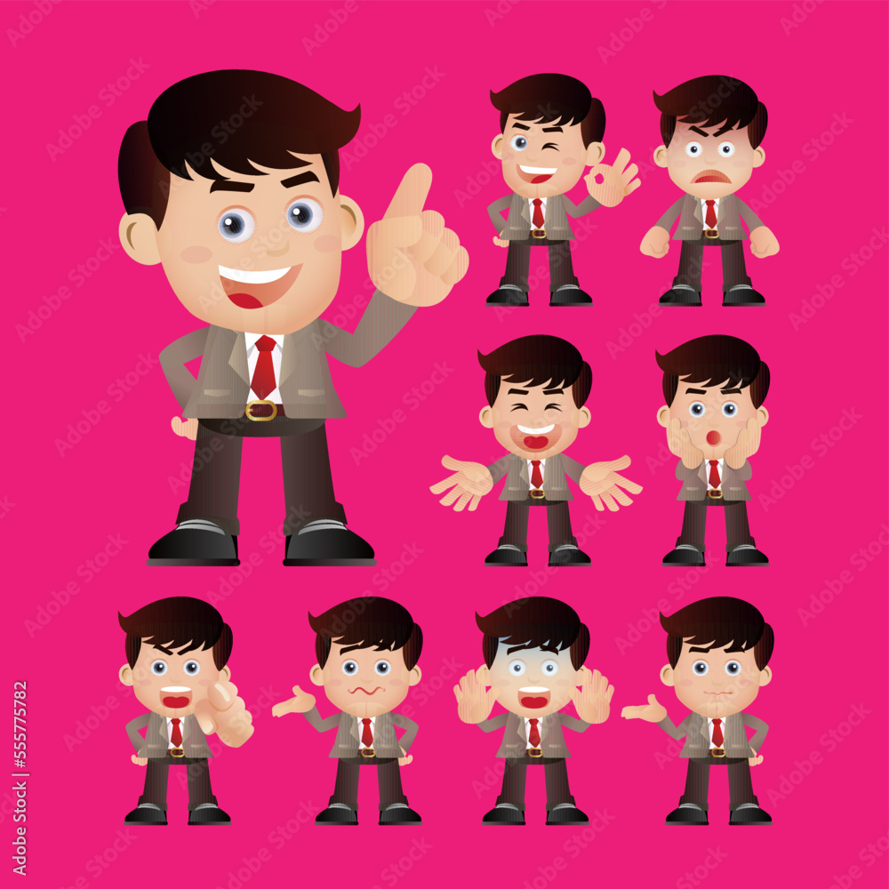 Business people expressions with different faces Business people expressions with different faces