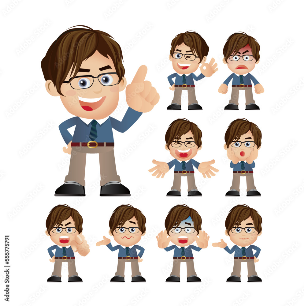 Business people expressions with different faces Business people expressions with different faces