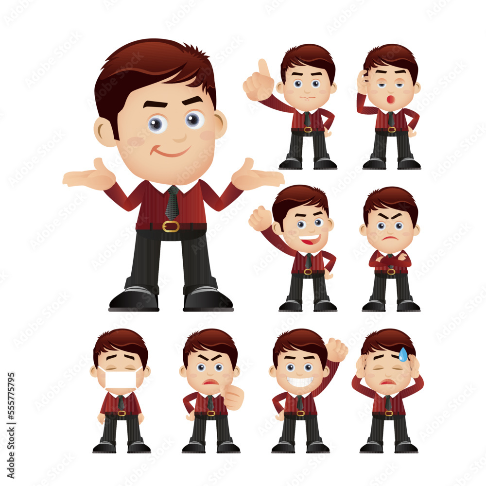 Business people expressions with different faces Business people expressions with different faces