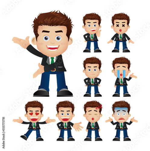 Business people expressions with different faces