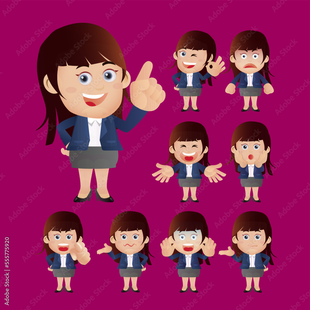 Business people expressions with different faces Business people expressions with different faces