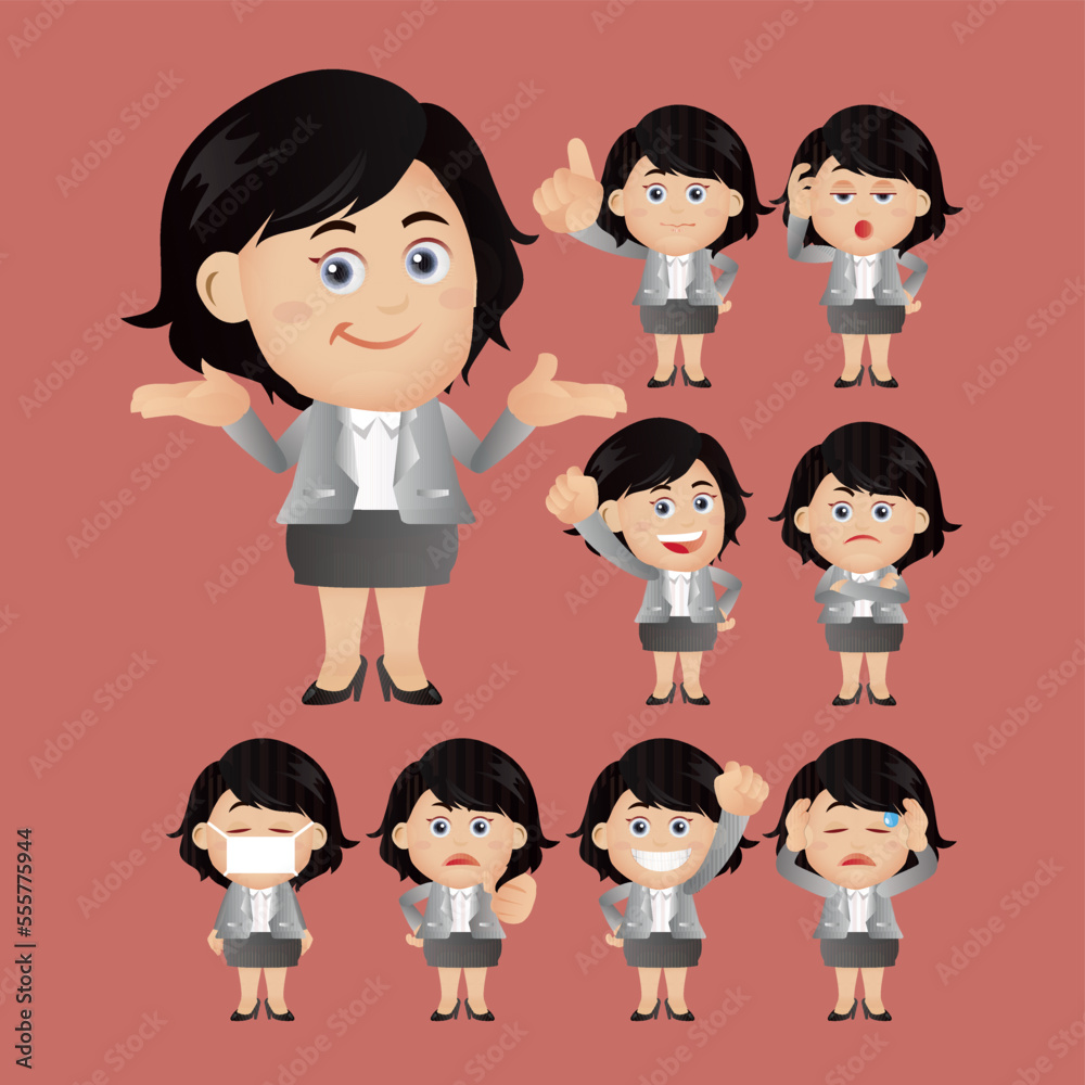 Business people expressions with different faces Business people expressions with different faces