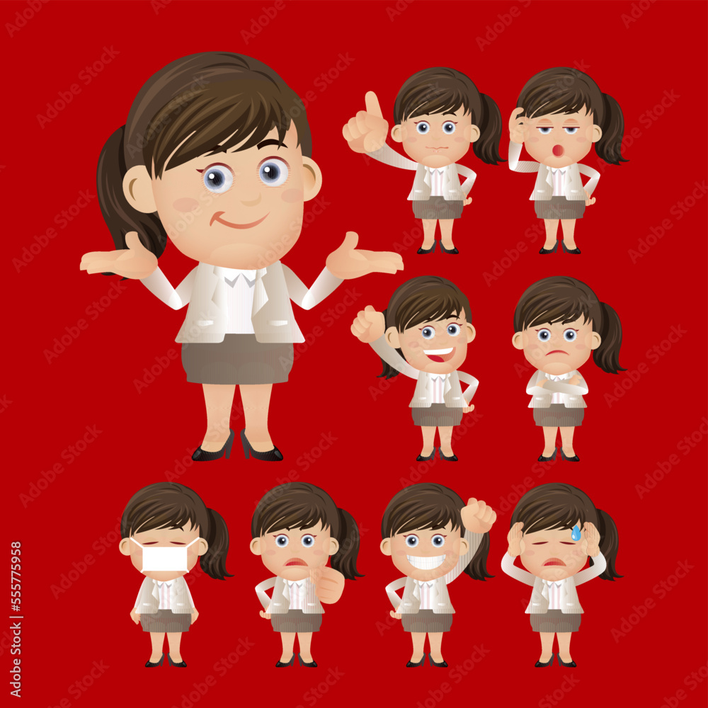Business people expressions with different faces Business people expressions with different faces