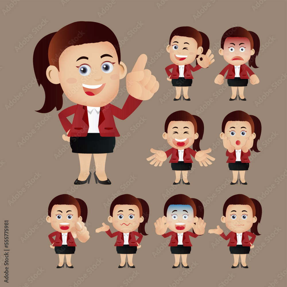 Business people expressions with different faces Business people expressions with different faces