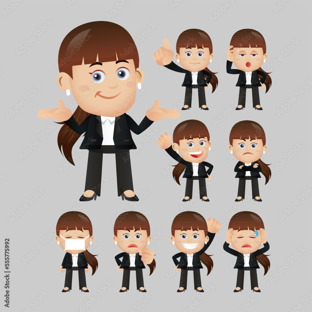 Business people expressions with different faces Business people expressions with different faces