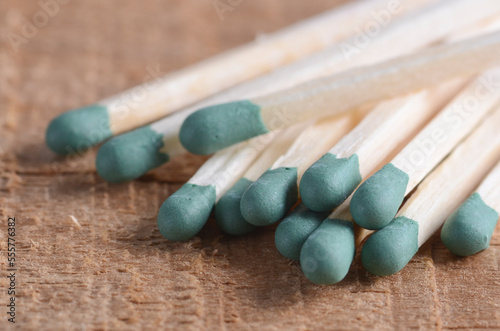 matches on a green background