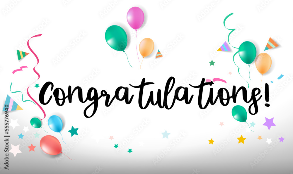 Congratulations. Beautiful greeting card poster, banner