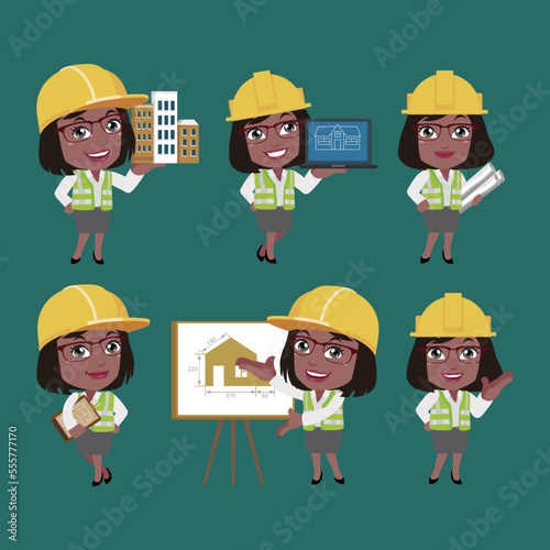 Building engineer with different poses © Rafy Fane