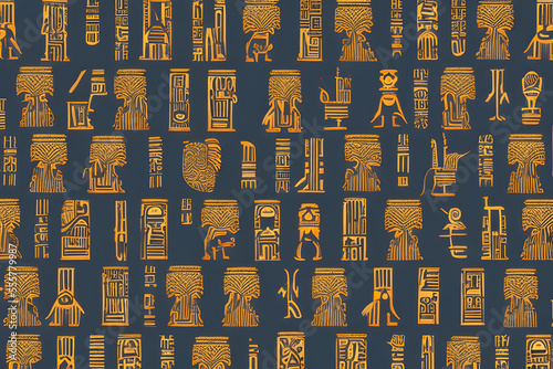 Ancient hieroglyphs background with texture created with Generative AI