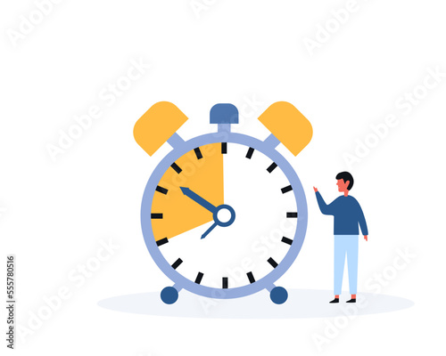 Businessman making in time. Deadline, project limit, task due dates