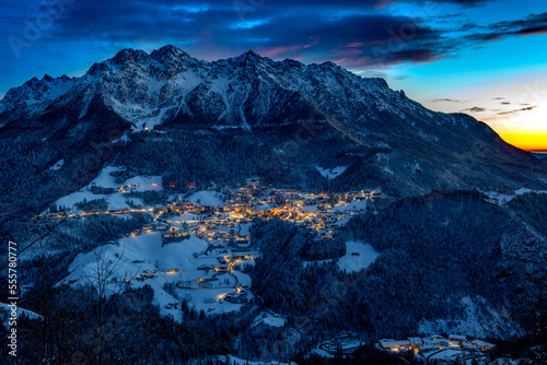  Mountain village at night photo