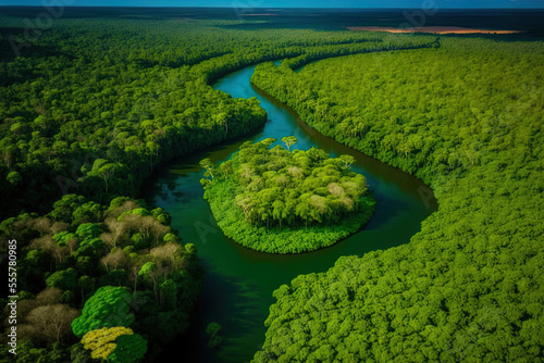 Canvastavla Aerial View of the Amazon Rainforest