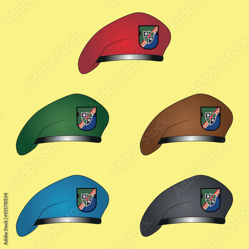 Military Beret Vector Art, Military Beret Collection, Army Beret, Military Cap, Military Hat, Army Hat, Army Cap