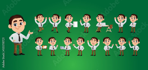 Business people with different poses. vector