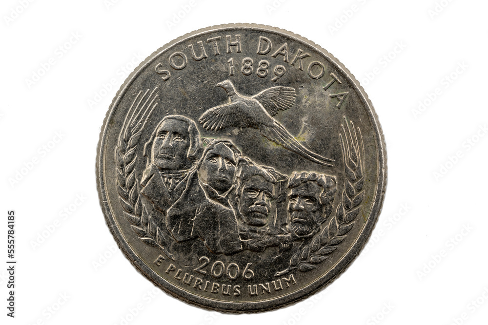 Naklejka premium South Dakota State Quarter, 50 state quarters, 1889 - 2006