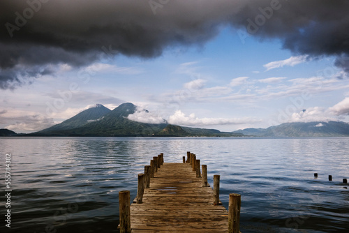 Dock on Lake Atitlan, Santa Catarina Palopo, Guatemala photo