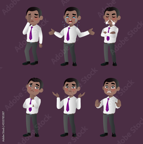 Set of business people with different poses