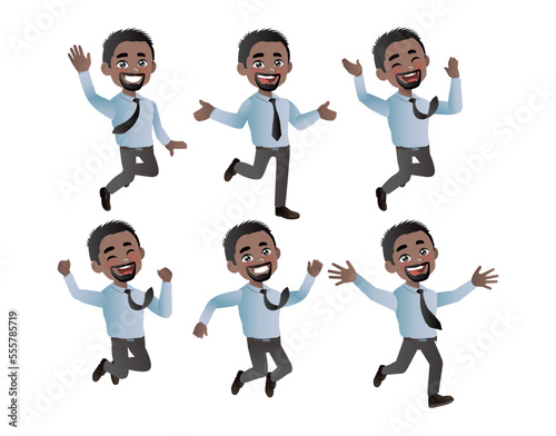 Set of business people with different poses