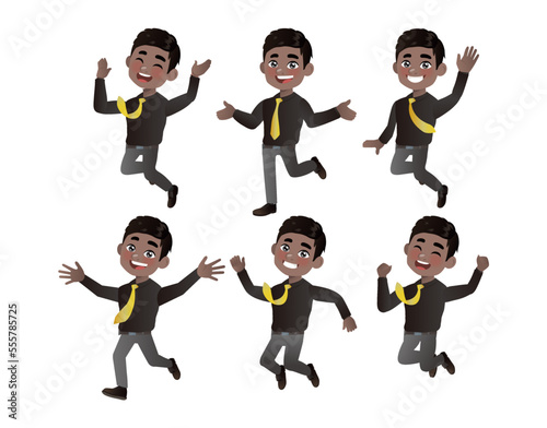 Set of business people with different poses