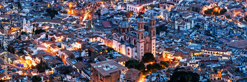 Aerial View of Church of Santa Prisca, Taxco, Guerrero, Mexico photo
