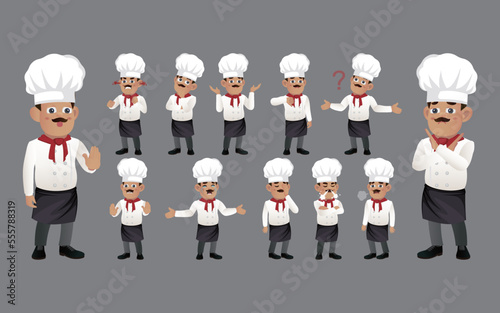 Set of chef with different emotion