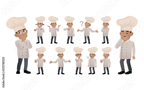 Set of chef with different emotion