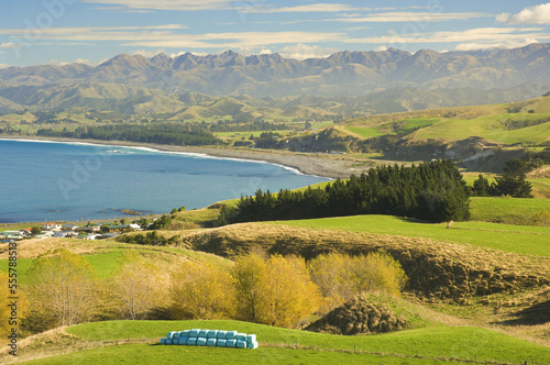 South Bay and Seaward Kaikoura Range, Kaikoura, Canterbury, South Island, New Zealand photo