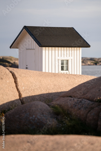 Old lighthouse built 1890 in Lysekil on the Swedish west coast. Selective focus.