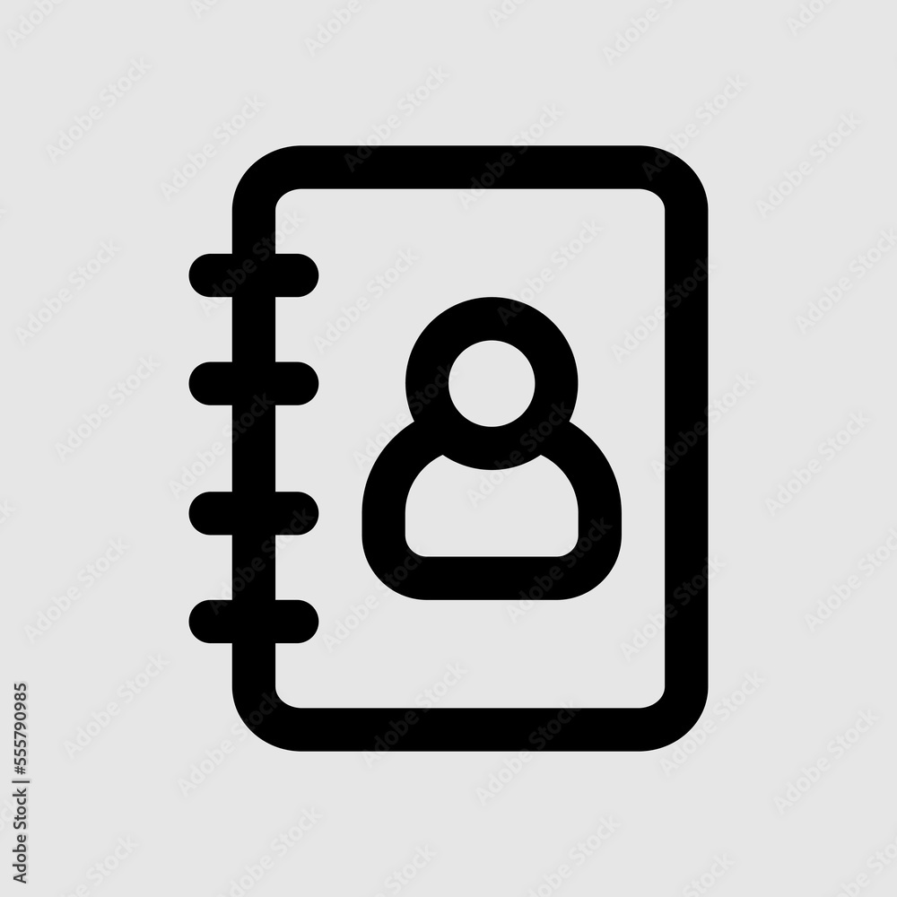 Phone book icon in line style, use for website mobile app presentation Phone book icon in line style, use for website mobile app presentation