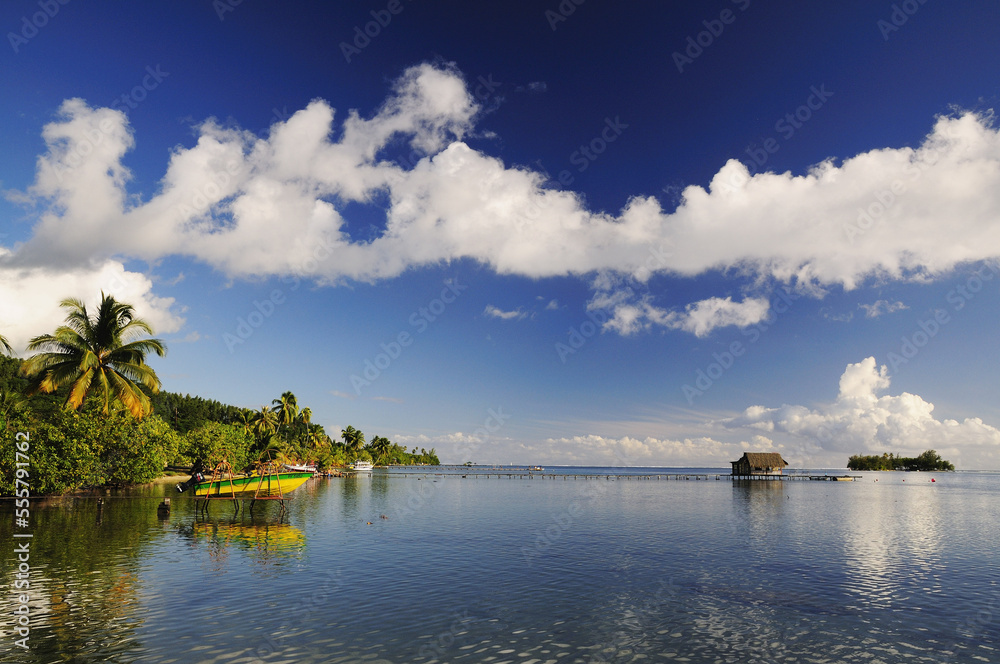 Overview of Shoreline and Ocean, Raiatea, French Polynesia Overview of Shoreline and Ocean, Raiatea, French Polynesia