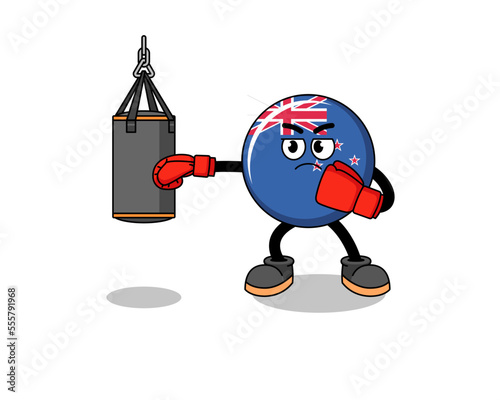 Illustration of new zealand flag boxer