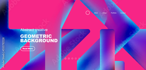 Fluid triangles minimal abstract background. Techno or business concept, pattern for wallpaper, banner, background, landing page