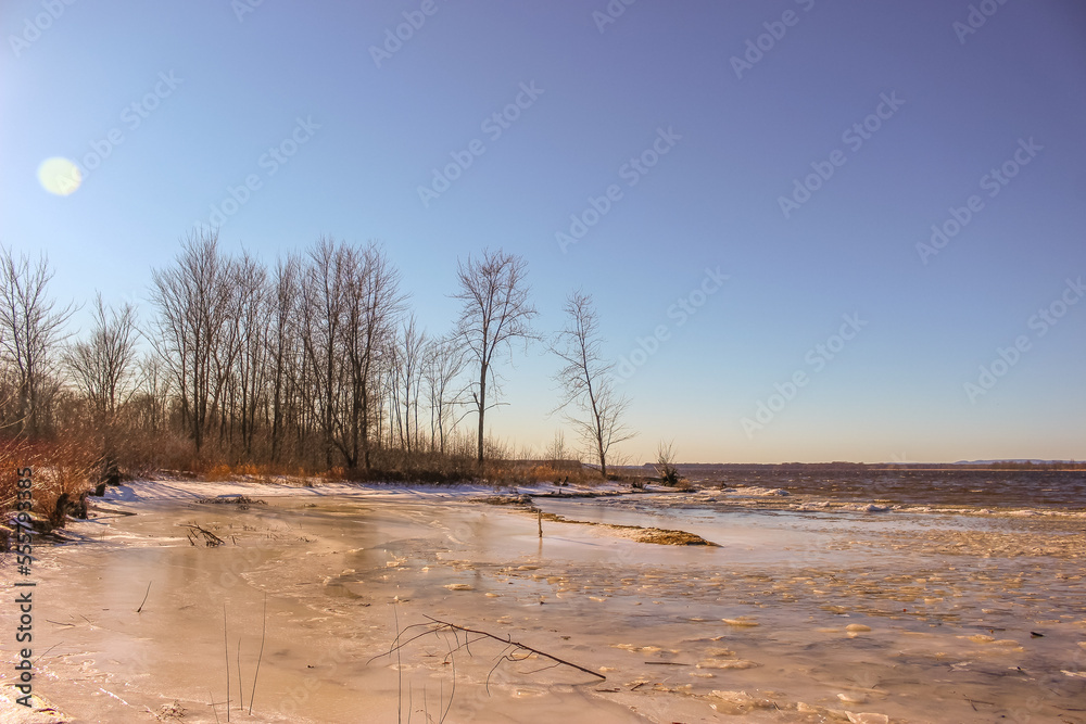 Beautiful winter landscape at the ravine Petrie Island, Ottawa river Beautiful winter landscape at the ravine Petrie Island, Ottawa river