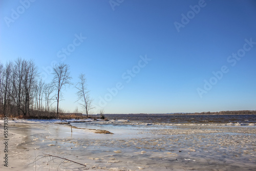 Wallpaper Mural Beautiful winter landscape at the ravine Petrie Island, Ottawa river Torontodigital.ca