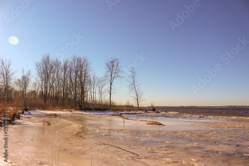 Wallpaper Mural Beautiful winter landscape at the ravine Petrie Island, Ottawa river Torontodigital.ca