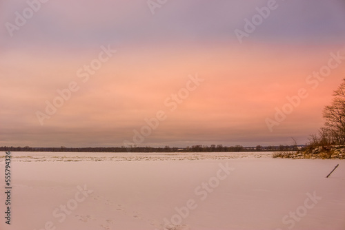 Beautiful winter landscape at the ravine Petrie Island, Ottawa river © Catherine