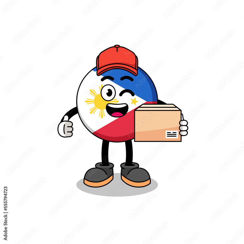 philippines flag mascot cartoon as an courier philippines flag mascot cartoon as an courier