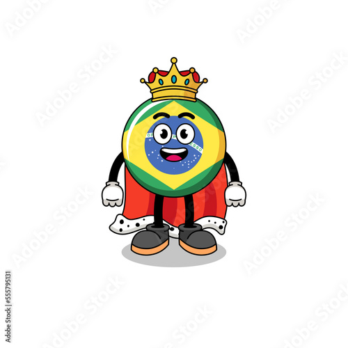 Bild auf Leinwand Mascot Illustration of brazil flag king
