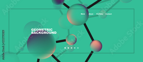 Line points connections geometric abstract background