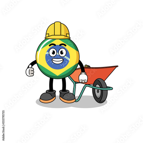 brazil flag cartoon as a contractor