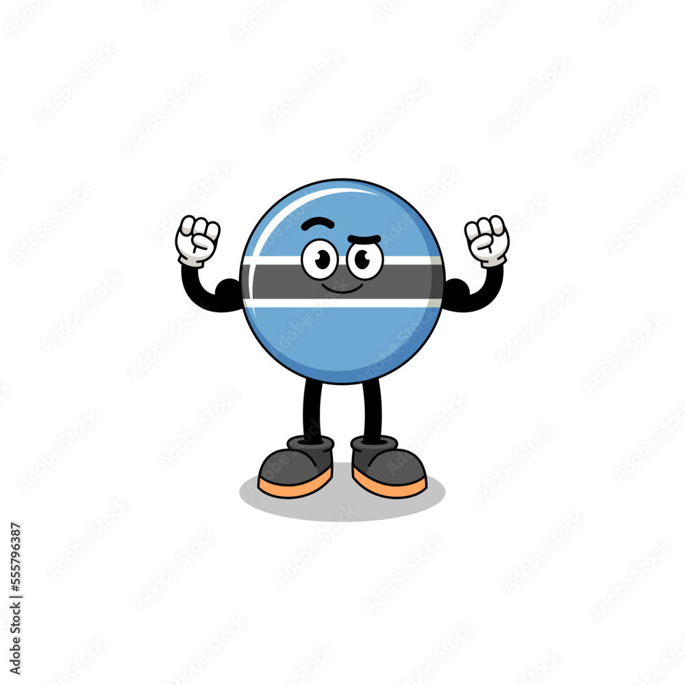 Mascot cartoon of botswana posing with muscle Mascot cartoon of botswana posing with muscle