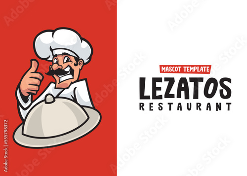 chef mascot logo illustration