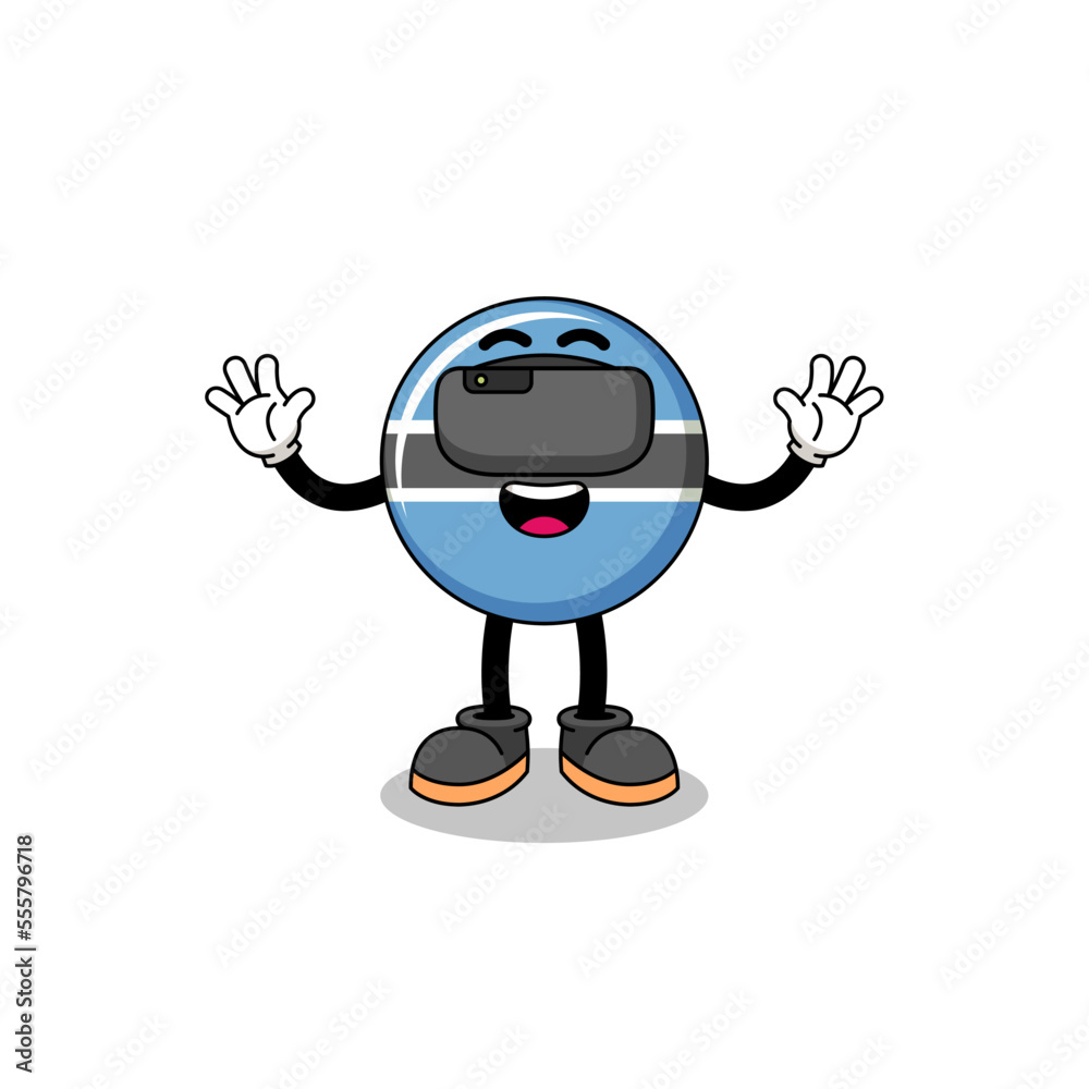 Illustration of botswana with a vr headset Illustration of botswana with a vr headset