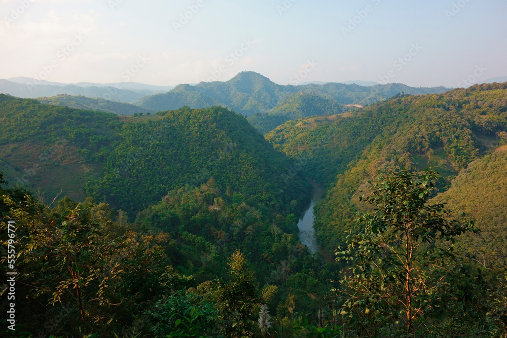 View of Tha Ton Valley, Tha Ton, Chiang Mai Province, Thailand View of Tha Ton Valley, Tha Ton, Chiang Mai Province, Thailand