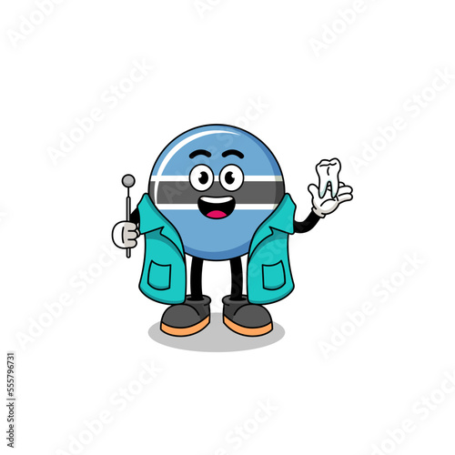 Illustration of botswana mascot as a dentist