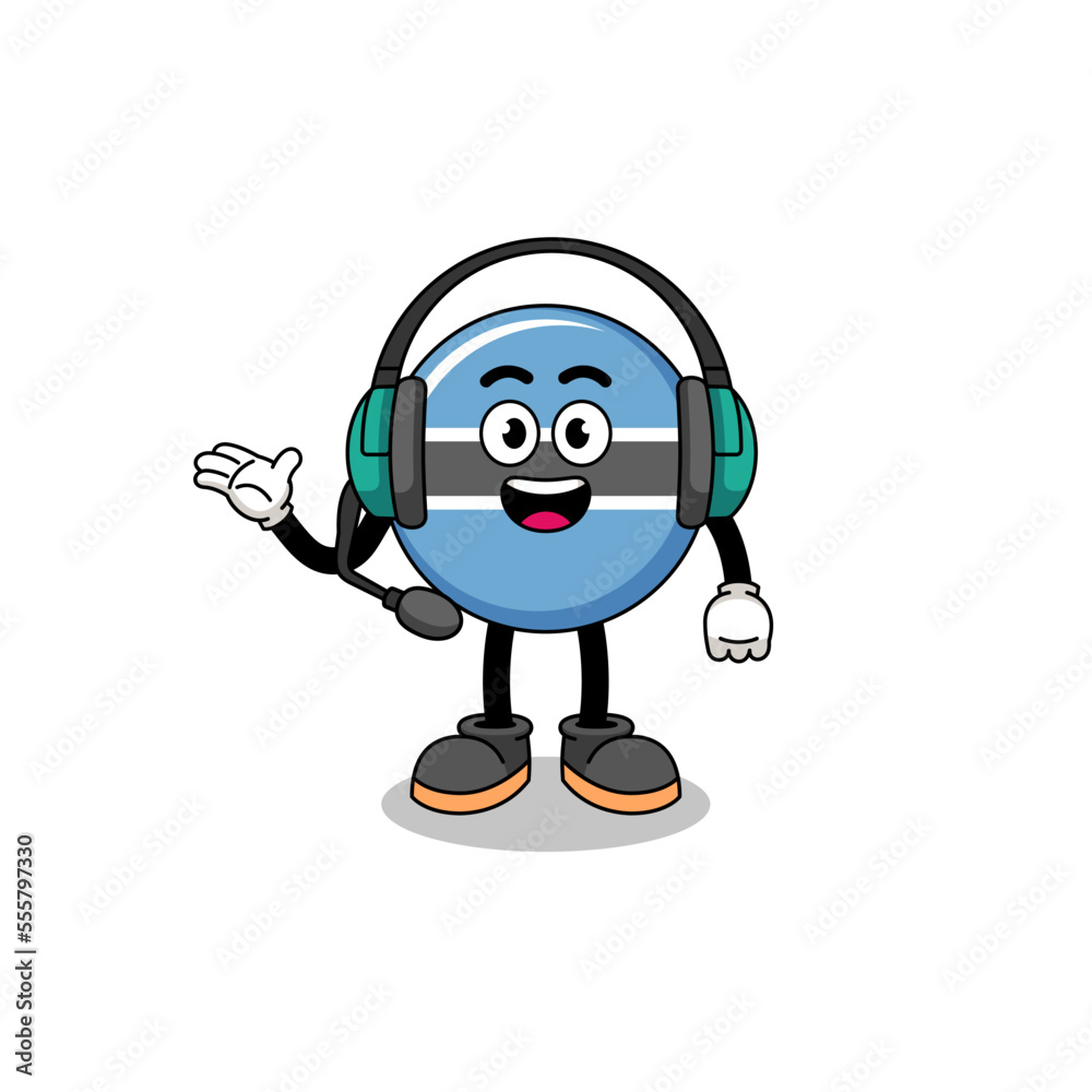 Mascot Illustration of botswana as a customer services Mascot Illustration of botswana as a customer services