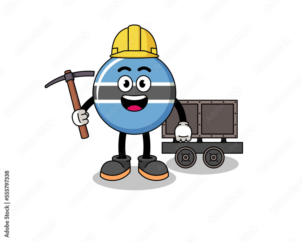 Mascot Illustration of botswana miner