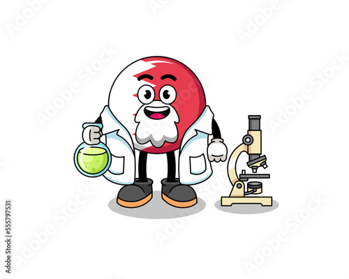 Mascot of bahrain flag as a scientist