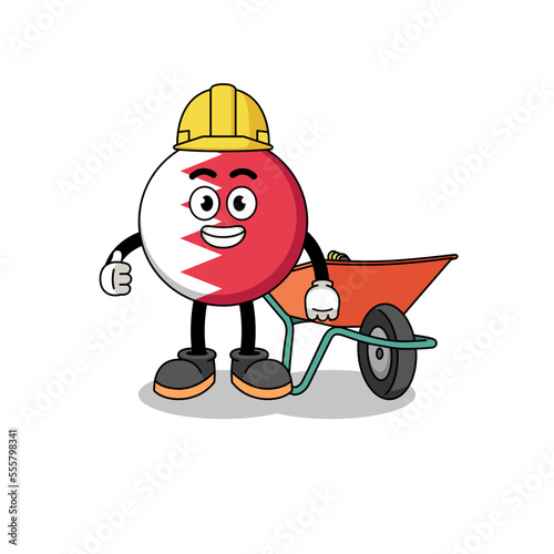 bahrain flag cartoon as a contractor