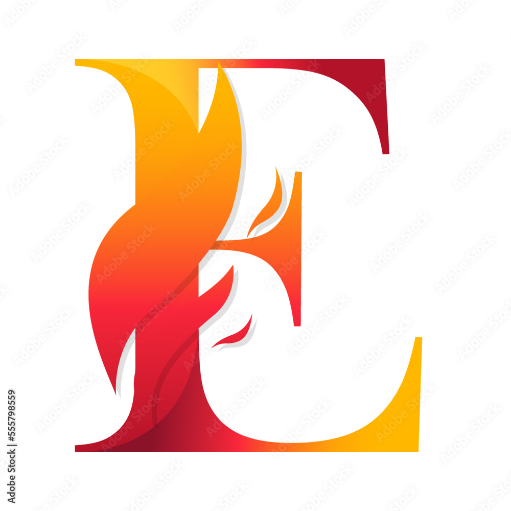 Fire Letter e Initial Logo Design Fire Letter e Initial Logo Design
